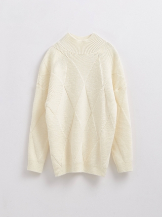 CONTE LDK225 Удлиненный фактурный джемпер с геометрическим рисунком
