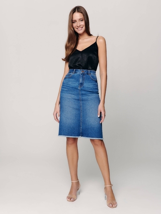 CONTE CON-356 Джинсовая юбка-midi А-силуэта