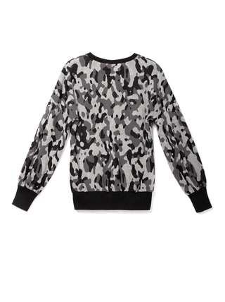CONTE LD 839 Ультрамодный джемпер с принтом "камуфляж" и мерцающим блеском