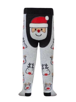 Conte-Kids Новогодние колготки "Санта-Клаус" с пушистой нитью и помпоном
