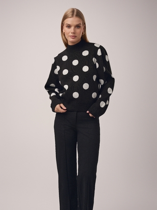 CONTE Укороченный свитер объемного силуэта с жаккардовым переплетением LDK 23102