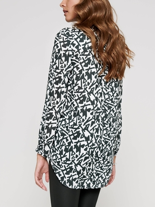 CONTE LBL 1091 Рубашка с геометрическим рисунком из хлопка премиального качества