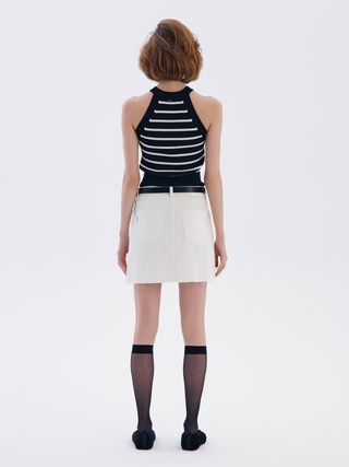 CONTE CON-659 Джинсовая юбка А-силуэта с необработанным краем