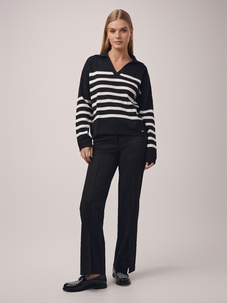 CONTE Джемпер-поло объемного силуэта из пряжи с шерстью LDK 2390