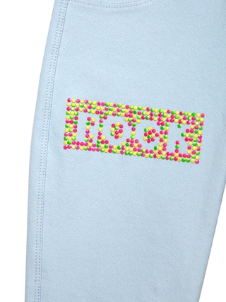 CONTE ROCK STAR Джеггинсы с ярким рисунком из неоновых стразов 