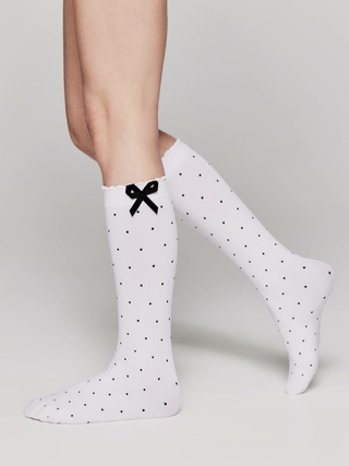 CONTE EVIE Гольфы в точку с декоративным бантом 