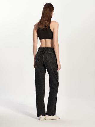 CONTE CON-745 Чёрные джинсы wide leg из eco-friendly денима средней посадки