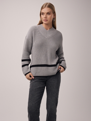 CONTE Джемпер объемного силуэта из пряжи с хлопком LDK 2398