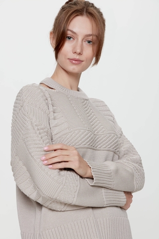 CONTE LDK 215 Фактурный джемпер с декоративными вырезами