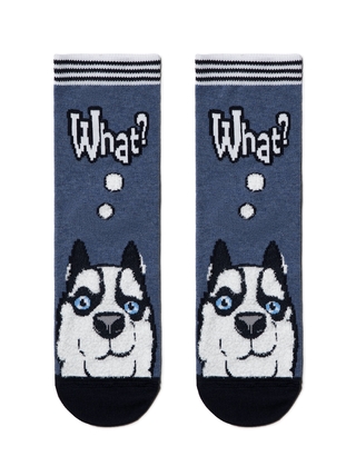 CONTE HAPPY Хлопковые носки с пушистым рисунком "Хаски"