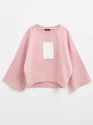 CONTE LD 1631 Укороченный джемпер из футера с широкими рукавами