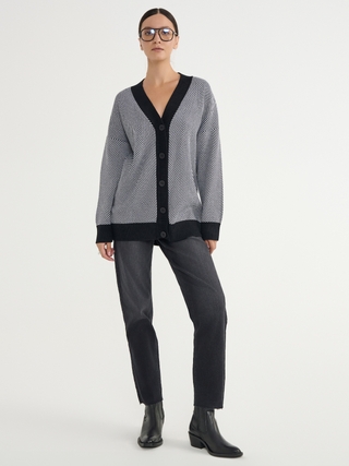 CONTE Кардиган объемного силуэта с жаккардовым переплетением LDK 2392