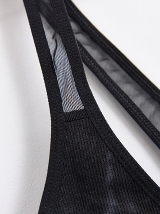 CONTE RIB WITH MESH LBE 2493 Бюстье из хлопка в рубчик и эластичной сеточки