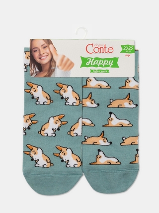 CONTE HAPPY Хлопковые носки с рисунками "corgi"