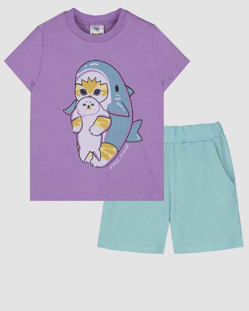 Пижама для девочки (футболка+шорты) Пижама для девочки (футболка+шорты)