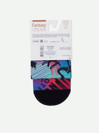 CONTE FANTASY Плотные носки с черным мыском и рисунком «Hipnotic»