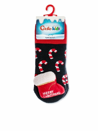 CONTE-KIDS Махровые новогодние носки с игрушкой для самых маленьких «Sweets»