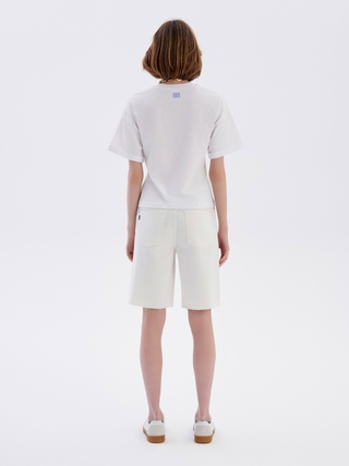 CONTE CON-641 Белые джинсовые шорты с необработанным краем