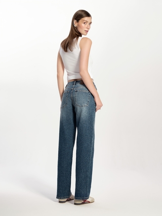 CONTE CON-737 Джинсы straight из eco-friendly денима с эффектом потёртостей