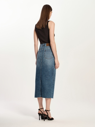 CONTE CON-764 Джинсовая юбка-midi из eco-friendly денима с разрезом