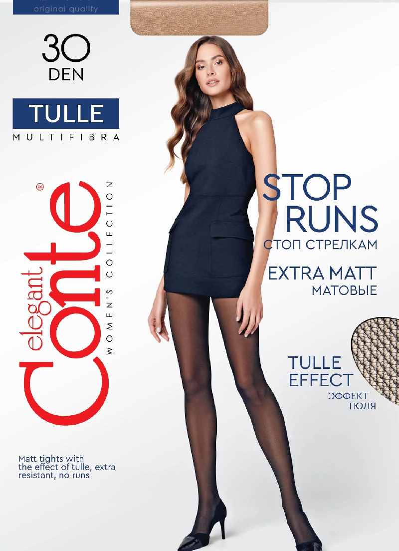 Колготки женские Tulle 30 nero Колготки женские Tulle 30 nero