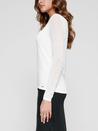 CONTE LDK 090 Вязаный джемпер с ажурными рукавами из пряжи с вискозой