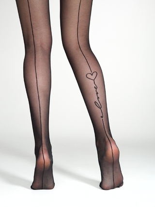 CONTE Колготки с имитацией шва и надписью «Love»