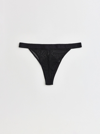 CONTE RIB WITH MESH LTA 2495 Трусы «танга» из хлопка и эластичной сеточки