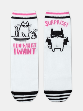 CONTE Хлопковые носки HAPPY c рисунками "cat & surprise"