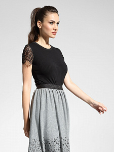 CONTE LBD 1034 Фактурный боди-топ из вискозы премиального качества с кружевом