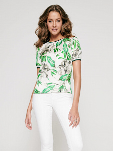 CONTE LBL 1103 Блузка с цветочным рисунком из вискозы премиального качества