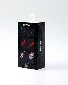 DIWARI Хлопковые носки с рисунками (3 пары в коробке)