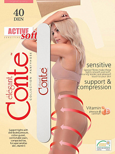 CONTE ACTIVE SOFT 40 Колготки женские (с пилочкой для ногтей)