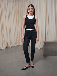 CONTE CON-790 Чёрные джинсы slim с эффектом потёртостей из eco-friendly денима