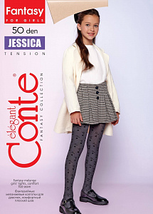 CONTE JESSICA Плотные меланжевые колготки с рисунком «звезды» 