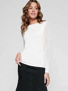 CONTE LDK 090 Вязаный джемпер с ажурными рукавами из пряжи с вискозой