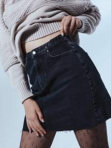 CONTE CON-519 Джинсовая юбка с патами по талии