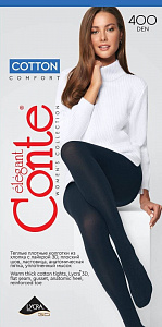CONTE COTTON 400 Теплые Колготки женские из хлопка