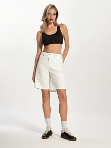 CONTE CON-758 Джинсовые шорты  из мягкого денима в молочном оттенке