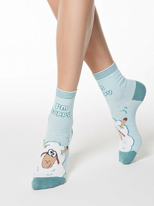 CONTE HAPPY Хлопковые носки с пушистым рисунком "Барашек"