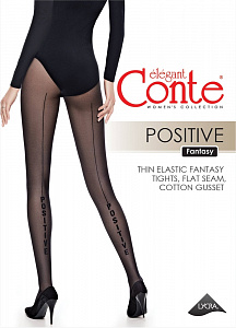 CONTE POSITIVE Колготки женские с имитацией шва сзади и надписью