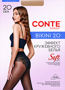 CONTE BIKINI 20 Колготки женские с имитацией ажурных трусиков