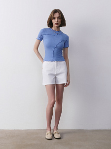 CONTE CON-660 Белые джинсовые шорты разрезами