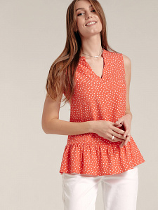 CONTE LBL 1196 Блузка в горошек с воланом