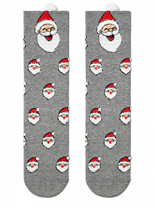 DIWARI Новогодние носки "Санта-Клаус" с пушистой нитью и пикотом
