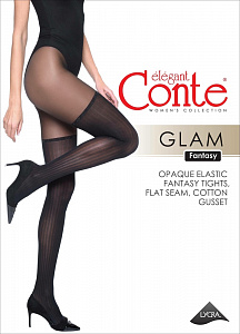 CONTE FANTASY GLAM Колготки женские с имитацией чулок и рельефными полосами