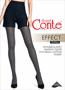 CONTE EFFECT Меланжевые Колготки женские с рисунком «ромбы»