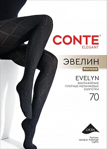 CONTE EVELYN (ЭВЕЛИН) Меланжевые колготки в ромбы