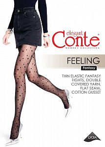 CONTE FEELING Колготки в сердечки и точки