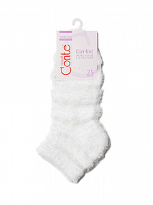 CONTE ELEGANT COMFORT Короткие пушистые носки с полосками из прозрачной сетки